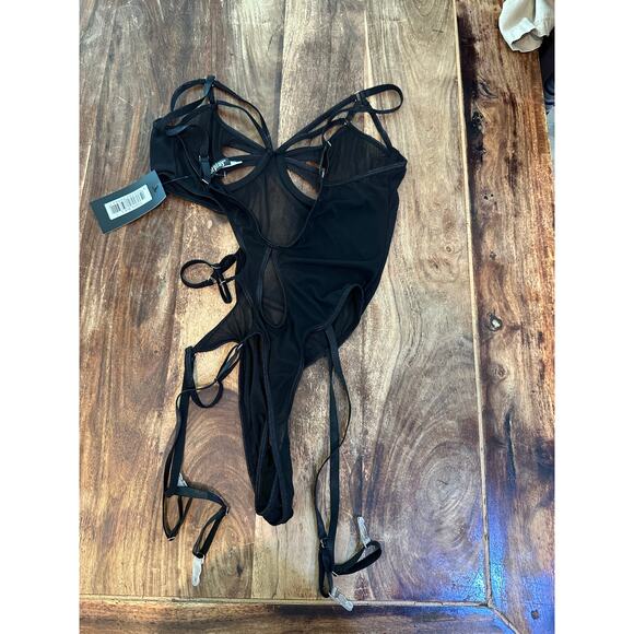 NWT Gossard Women's Black Feeling Butterflies Mesh Bodysuit Size 32C - Picture 11 of 14